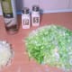 Prepare finely sliced leeks, onion, salt and pepper
