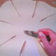 Brush the circle with lard first