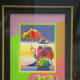 UMBRELLA MAN On Blends: Mixed media w/ acrylic lithography, signed, and a unique variation