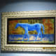 GOLD HORSE (Blue)): MIXED MEDIA PAINTING GICLEE ON CANVAS, HAND EMBELLISHED AND SIGNED, UNIQUE (2015) (I don't capture it very well but the background is quite glittery)