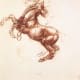 Da Vinci made many drawings during his study to create a beautiful horse.