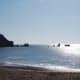 The beach next to the marina