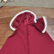 The cape pattern wraps around the shoulders and comes down the front, but when I tried that, it just looked wrong, and covered too much of the dress. I still wanted it to come around the shoulders, so I ended up trimming the fabric right to the curve