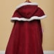 Back of cape. Fur trim goes around the hood and the top cape only, then along the bottom of the long cape.