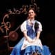 Costume from Broadway shows many changes from the movie version. They shortened Belle's sleeves to end just above the elbow, changed the fabric and added many details, including a ruffle on the bottom of Belle's skirt.