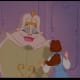 Back view of Belle without the apron shows a rounded back at the waistline. No apparent gathers in the skirt.