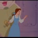 This shot shows Belle's dress without the apron. Reveals a V-front to the bodice, as opposed to the more rounded look given while wearing the apron.