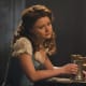 Here showing a different sleeve used on "Once Upon a Time". Sorry I don't have more shots to show the rest of the dress, but it's a v-shaped, lace-up bodice with full skirt. The shirt was what I especially liked. They kept the collar design the sa