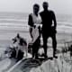 My parents with Sheba on top of a sand dune with Gulf of Mexico in background