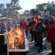 During Chinese New Year people like to visit a local temple and burn incense to greet the new year. The incense burners can get really full at that time.
