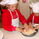 Carefully pat the dough in the round 9 inch cake pan.