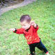 She loved to walk outside in the grass.