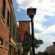 This banner hangs outside The Orillia Museum of Art on Peter Street.
