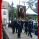 The icon is currently (June 16, 2012) touring Northern Poland in a special van, with police and fire brigade escorts. Here it is being processed from the open-air Mass at the Capuchin Church in Krynice Morska, on the Baltic. The uniformed men are fi