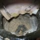 This is the inside of the black cat. There's nothing pretty about it - these were rough paper mache items. The inside didn't matter.