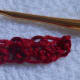 Break off BUT DO NOT FASTEN OFF YET. (If you fasten off like I did in the photo, the last stitch of the next row will be difficult to crochet.)