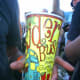 Enjoying the cider at Glastonbury