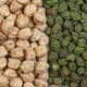 white and green chickpeas