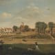 The Old Parish Church and Village, Hampton-on-Thames, Middlesex, 18th century. I love how the lovers in this piece are just a small part of the greater picture and happenings.