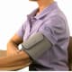 This is the upper arm blood pressure monitor from Omron in position. You can view an Amazon video of this product in use by using the link (above left).