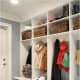 In less than a 2 ft. deep wall, you can create a 16 section clothing space for the family. Ceiling to floor unit uses all the space available.