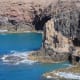 The sea cliffs near Playa de Papagayo