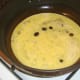 Starting to fry beaten eggs