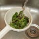 Salad leaves are thoroughly washed
