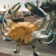 Crab statues at the Inner Harbor, 2005. Animal statues in public places was a fad at the time. Maryland is famous for its blue crabs so crab statues seemed an obvious choice for crab statues.