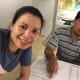 Hubby and I taking a break from our "Baybayin" discussion...