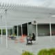 Another view of the shade structure at the Cherie Flores Garden Pavilion