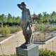 In rose garden section: Dawn Sculpture by Helen Journey ~ Donated by Mrs. Mary Helen Vining in 1971