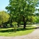 Small paved pathway through Thomas Park