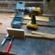 Making the speaker platform and frame brace, and predrilling pilot hole, for the rear right speaker