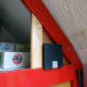 Wooden decorative facing glued and screwed in place for the rear leftspeaker