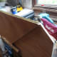 Hinging the two door sections together with piano hinge