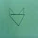 Draw two right triangles on top of his head for ears (make sure they reflect each other).