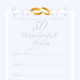 Periwinkle with interlocking gold wedding rings and lines