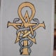 The design was filled in with metallic gold and sparkle silver.