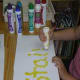 Spelling with dot paint markers