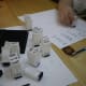 Spelling with alphabet ink stamps