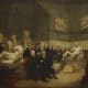 Part of the Elgin Marbles with museum staff in 1819.