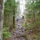 A steep hill portage at the Boundary Waters in Minnesota.