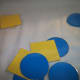 Start with two shapes. Use colors to help the child get started if they know colors.