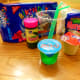 The ingredients to make an alien parfait.