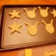 Our alien and star shaped cookies ready to be sprinkled and baked.