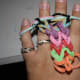 The back side of the hand doing finger looping