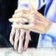 The elderly lady's hands worked better with a dark background and whitish rim than the other way around.