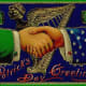 Uncle Sam and an Irishman shaking hands