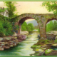 Old Weir Bridge in Killarney, Ireland vintage postcard